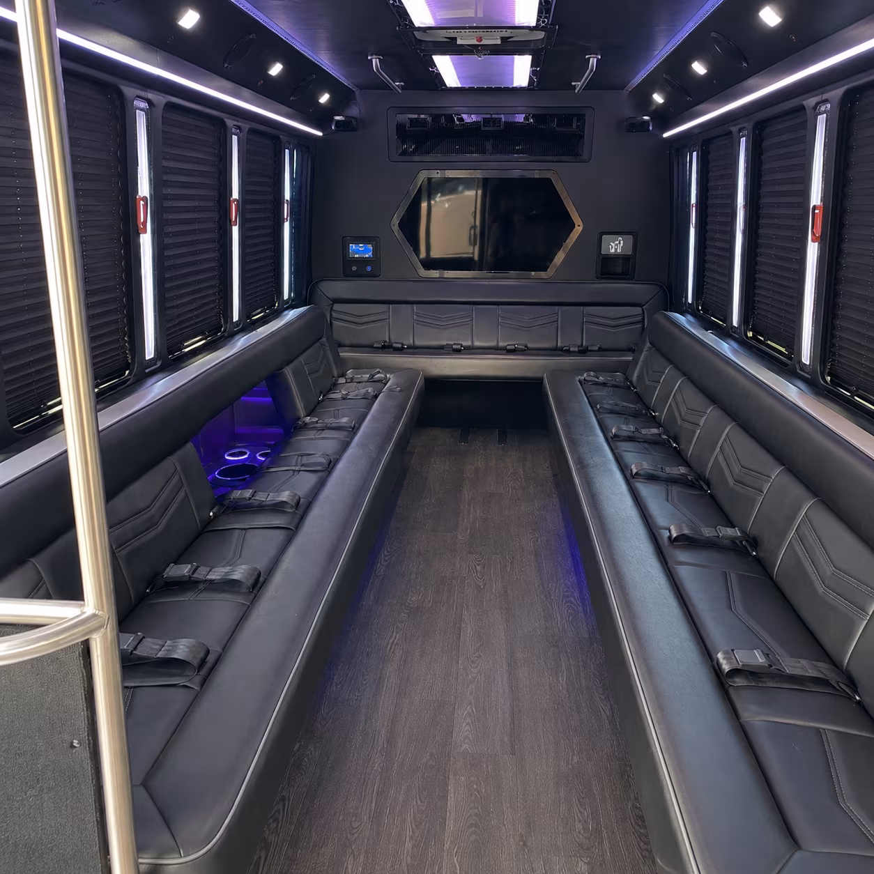 carson 18 passenger party bus interior
