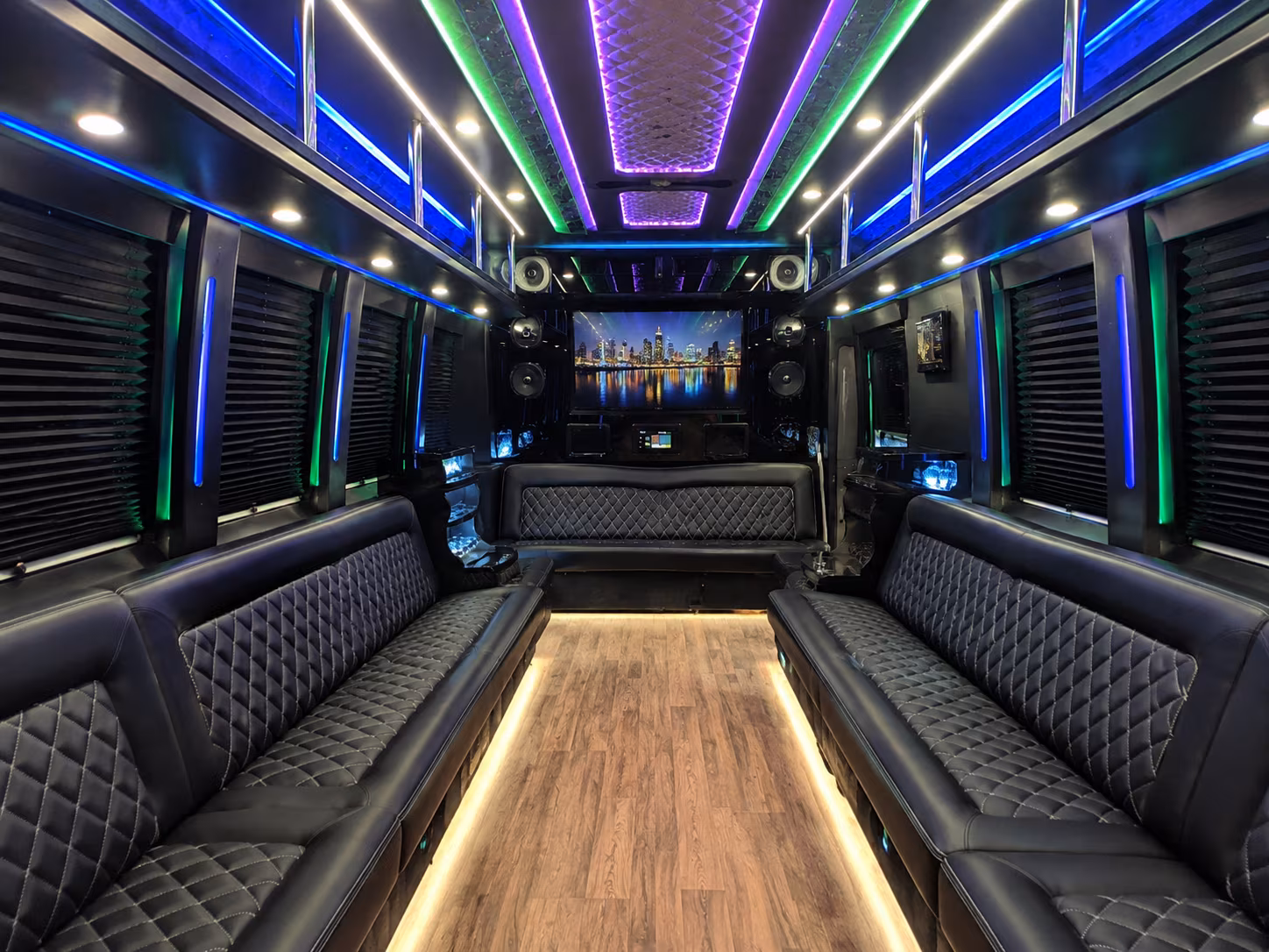 carson 25 passenger party bus interior