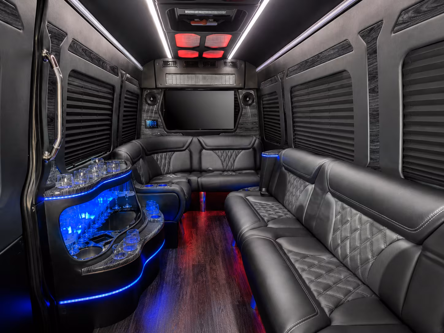 carson 28 passenger party bus interior