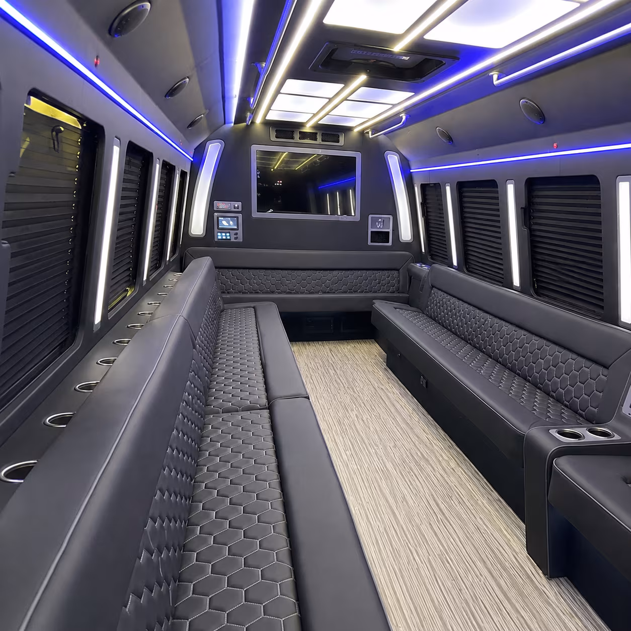 carson 40 passenger party bus inside