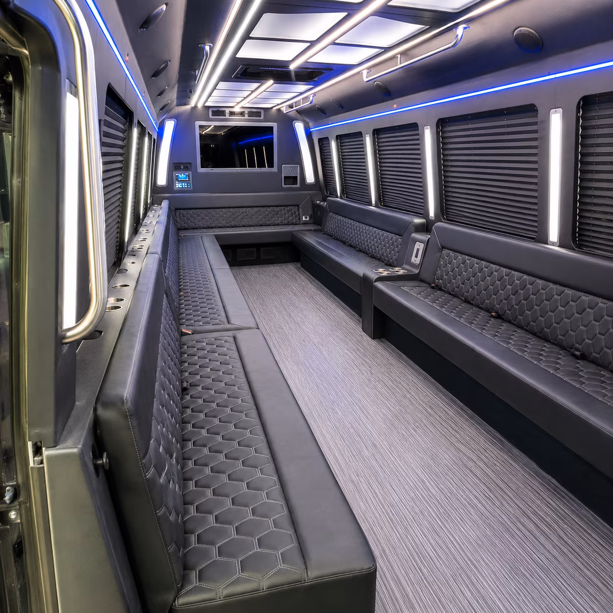 carson 40 passenger party bus interior