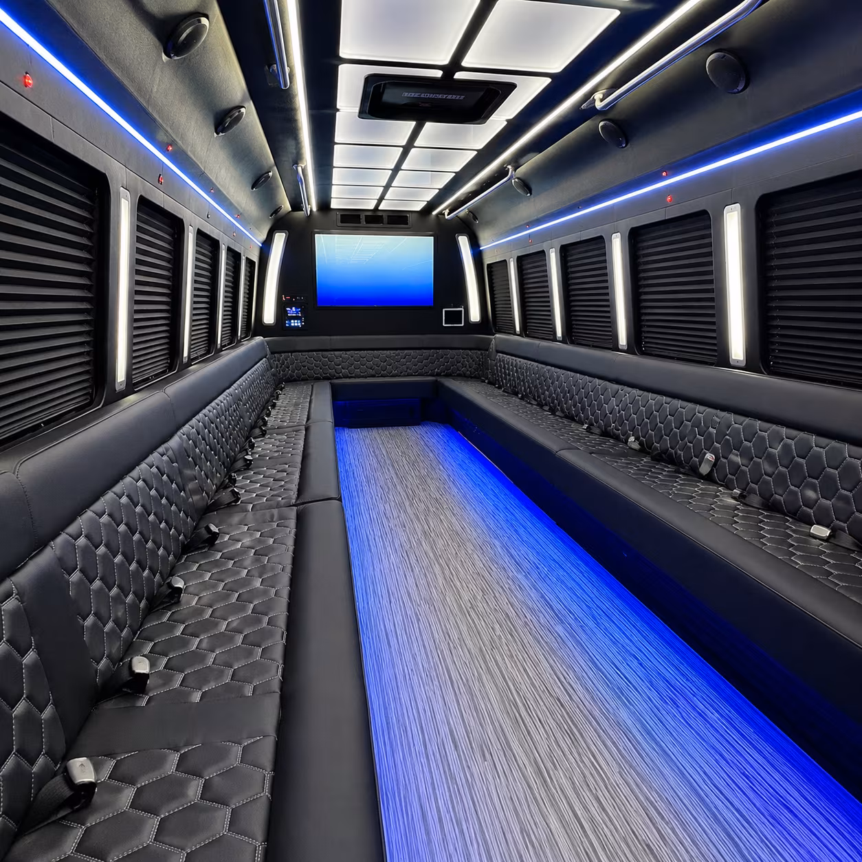 carson 50 passenger party bus inside